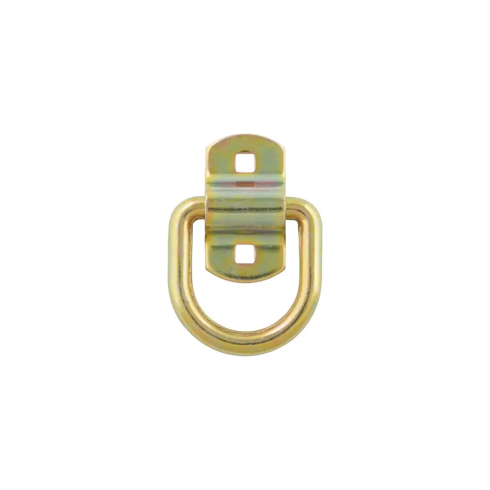 3" x 3" Surface-Mounted Tie-Down D-Ring (3,600 lbs, Yellow Zinc) - CUR83740